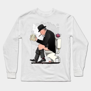 Winston Churchill on the Toilet Long Sleeve T-Shirt